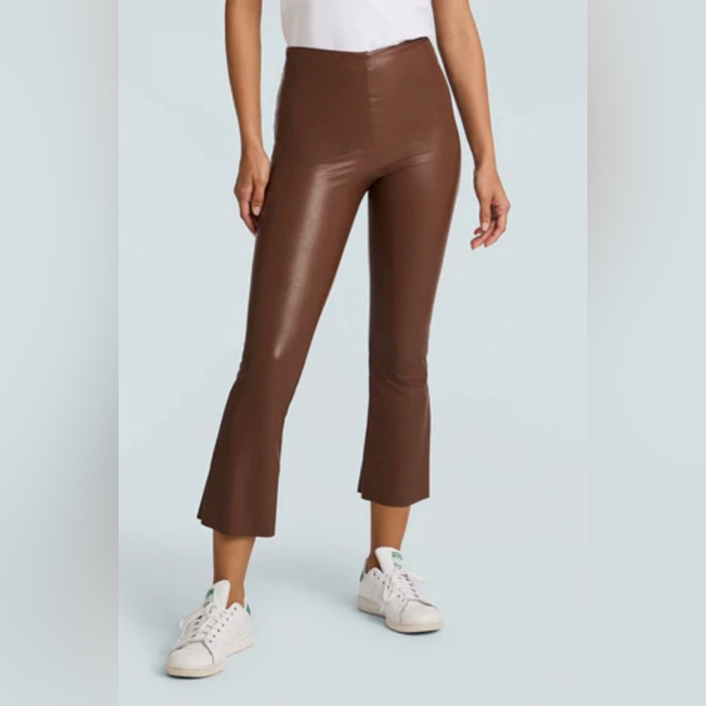 Commando Cropped Brown Faux Leather Pants Women’s Small Western Biker Rodeo